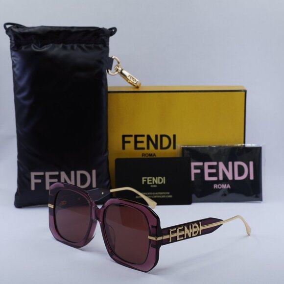 Final Price! Fendi FE40065F 81S Burgundy Sunglasses - Picture 1 of 9